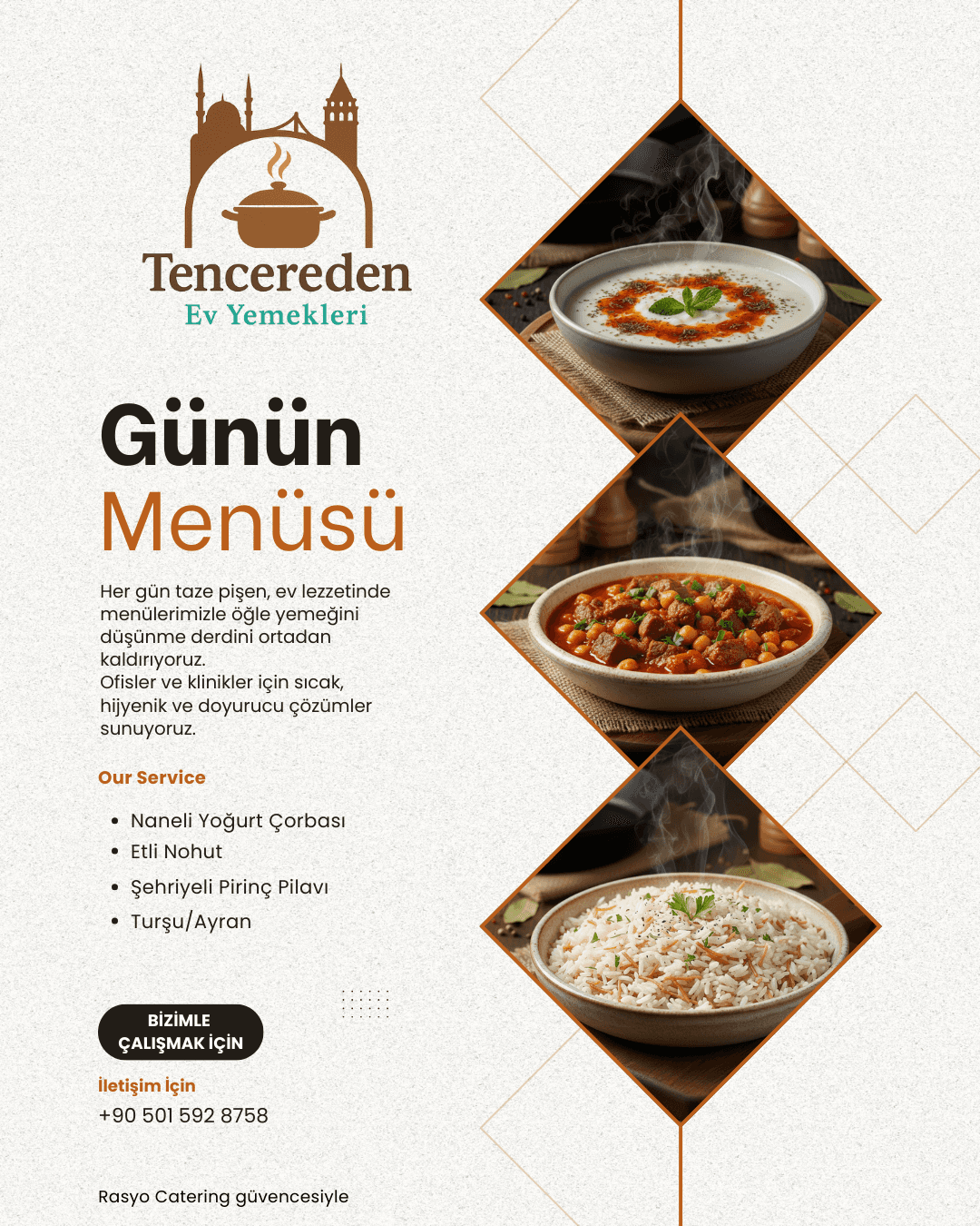 Yoğurt Çorbası, Etli Nohut, Şehriyeli Pilav